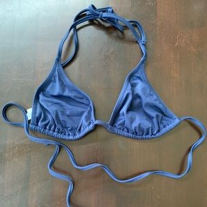 JCrew triangle bikini top, navy blue, size large